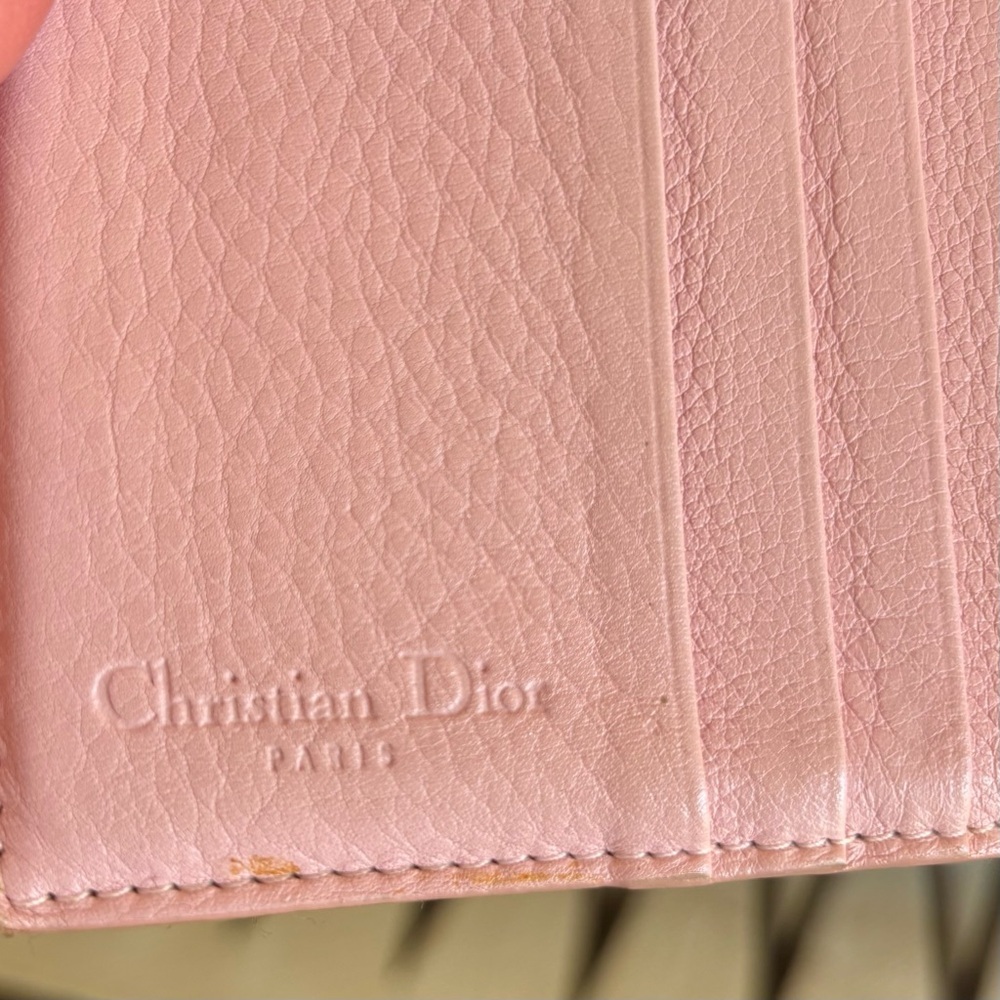 DIOR Authentic Dior Oblique Trotter Wallet Pink Trim w/ Box and Card Y2K - Picture 10 of 15
